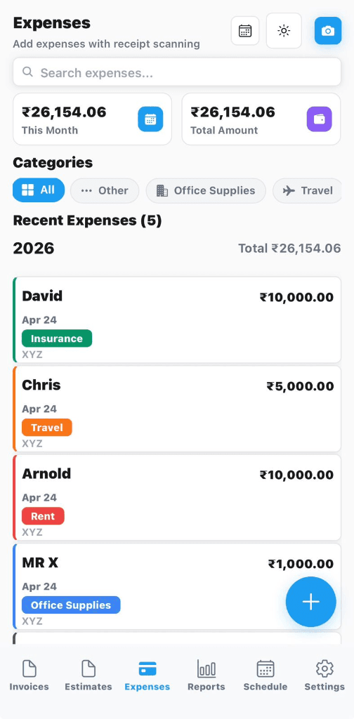 Track every expense effortlessly App Light Mode